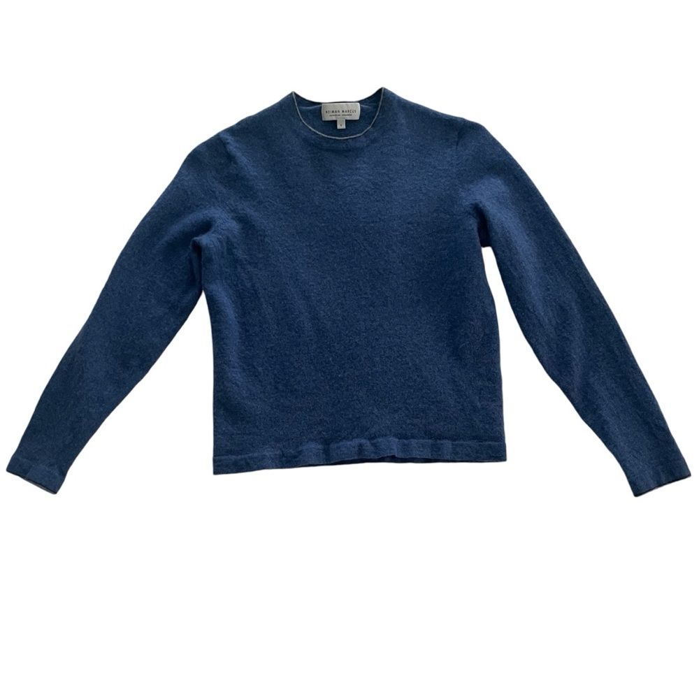 Neiman Marcus 100% Superfine Cashmere Cree Neck Pull Over Sweater